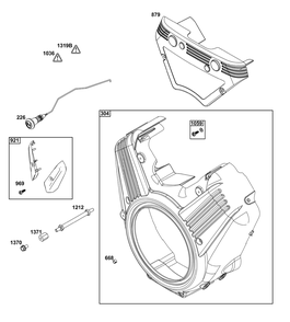 Blower Housing Group Diagram and Parts List for 542477-2229-J1 400000 - 699999 Briggs and Stratton Engine
